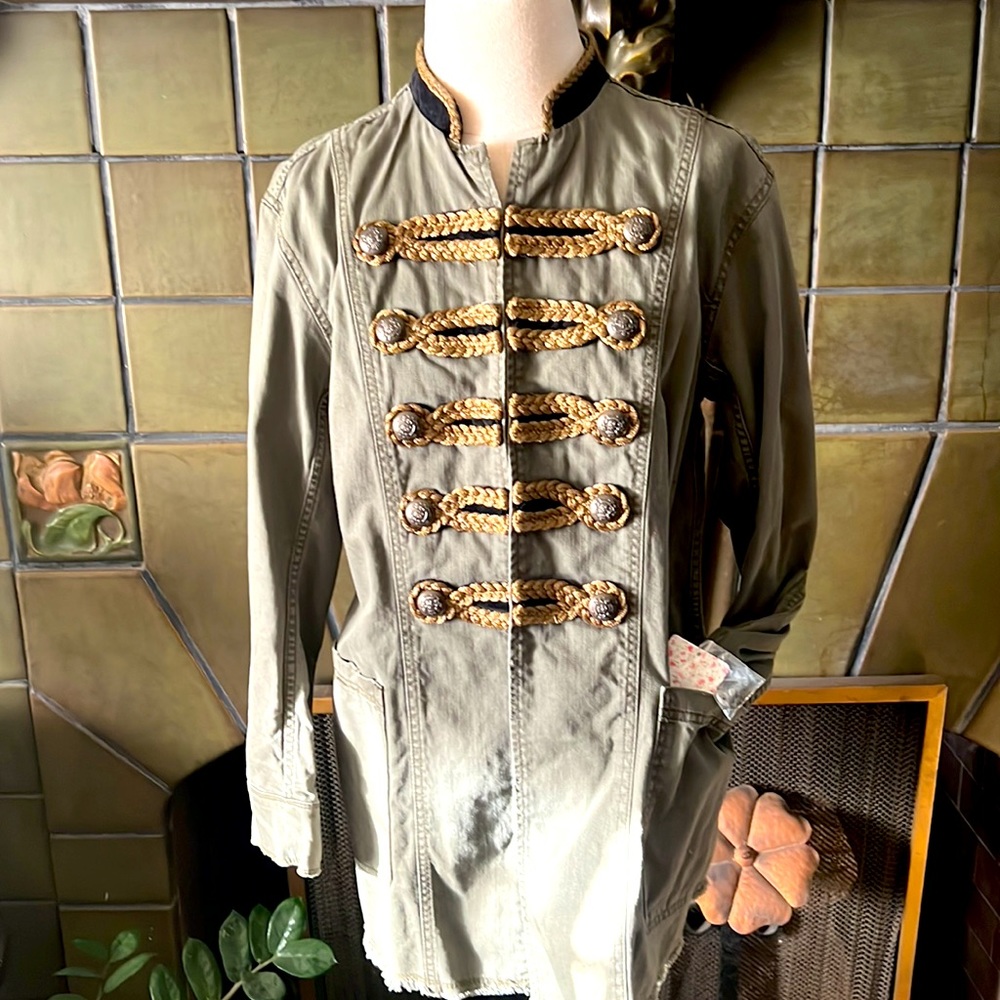Free People Military Style Twill Jacket